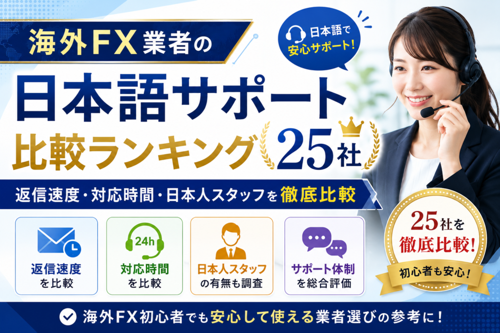 海外FX業者の日本語サポート比較ランキング25社｜返信速度・対応時間・日本人スタッフを徹底比較