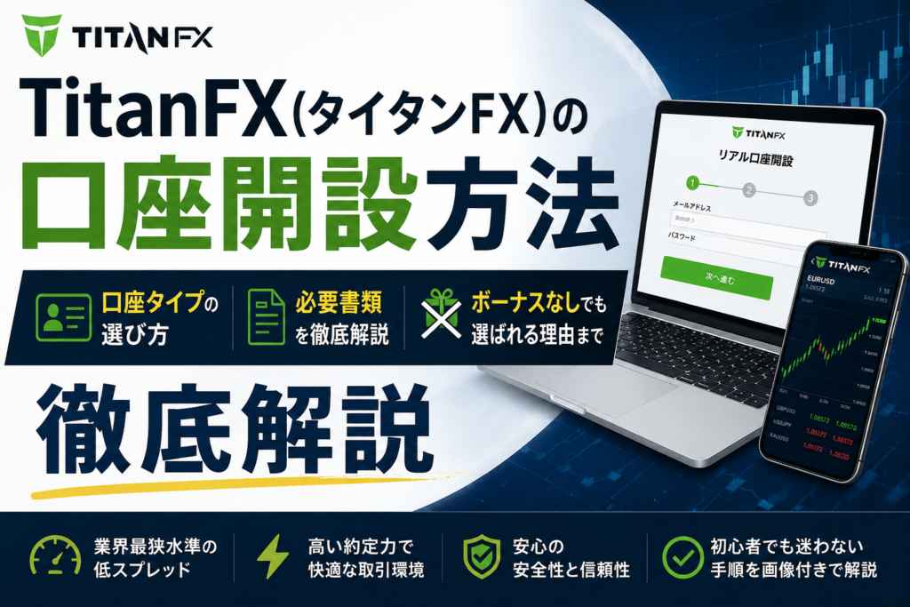 TitanFX(タイタンFX)の口座開設方法｜口座タイプの選び方・必要書類・ボーナスなしでも選ばれる理由まで徹底解説